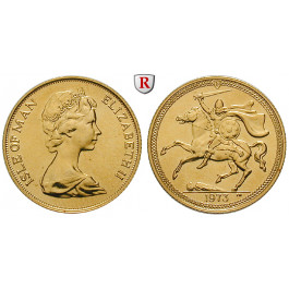 Insel Man, Elisabeth II., Sovereign 1973, 7,3 g fein, st