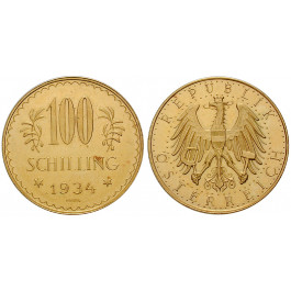 Österreich, 1. Republik, 100 Schilling 1934, 21,17 g fein, vz+