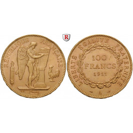 Frankreich, III. Republik, 100 Francs 1878-1913, 29,03 g fein, ss-vz