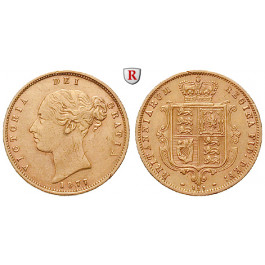 Grossbritannien, Victoria, Half-Sovereign 1838-1885, 3,66 g fein, ss