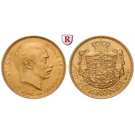 Dänemark, Christian X., 20 Kroner 1913-1917, 8,06 g fein, vz