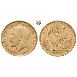 Grossbritannien, George V., Half-Sovereign 1911-1915, 3,66 g fein, ss-vz