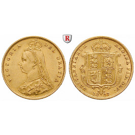 Grossbritannien, Victoria, Half-Sovereign 1887, 3,66 g fein, vz
