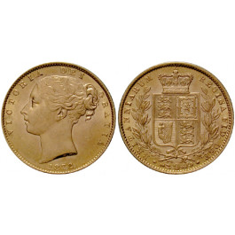 Grossbritannien, Victoria, Sovereign 1872, 7,32 g fein, vz+