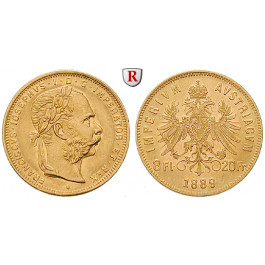 Österreich, Kaiserreich, Franz Joseph I., 8 Gulden 1870-1891, 5,81 g fein, ss-vz