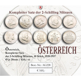 Österreich, 1. Republik, 2 Schilling-Satz 1928-1937, vz (1)