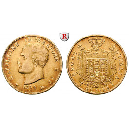 Italien, Königreich, Napoleon I., 40 Lire 1808-1814, 11,61 g fein, ss