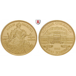 Österreich, 2. Republik, 1000 Schilling 1993, 16,0 g fein, PP