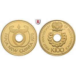 Papua-Neuguinea, 100 Kina 1976, 8,61 g fein, PP