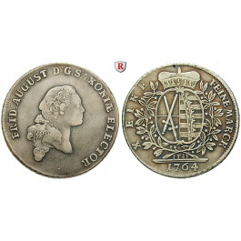 Sachsen, Albertinische Linie, Friedrich August III., Konventionstaler 1764, ss