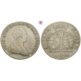 Sachsen, Albertinische Linie, Friedrich August III., 2/3 Taler 1765, ss