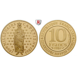 Frankreich, V. Republik, 10 Francs 1987, 11,04 g fein, PP