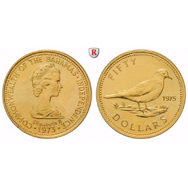 Bahamas, Elizabeth II., 50 Dollars 1975, 2,5 g fein, st