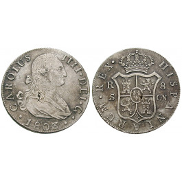 Spanien, Carlos IV., 8 Reales 1803, ss+