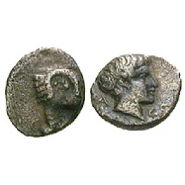 Karien, Halikarnassos, Hemiobol um 389-383 v.Chr., ss
