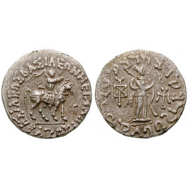 Baktrien und Indien, Königreich Baktrien, Azes II., Tetradrachme, ss-vz