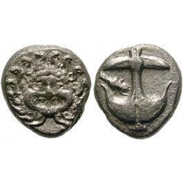 Thrakien-Donaugebiet, Apollonia Pontika, Drachme nach 400 v.Chr., ss