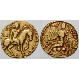 Baktrien und Indien, Königreich der Guptas, Chandragupta II., Stater, f.vz