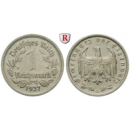 Drittes Reich, 1 Reichsmark 1937, 
, G, ss-vz, J. 354