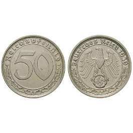 Drittes Reich, 50 Reichspfennig 1939, A, ss-vz, J. 365