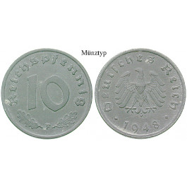 Alliierte Besatzung, 10 Reichspfennig 1948, A, vz-st, J. 375