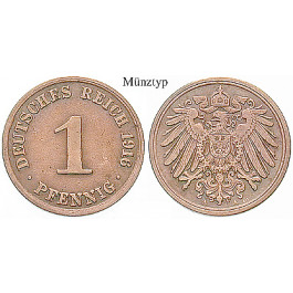 Deutsches Kaiserreich, 1 Pfennig 1899, G, ss, J. 10