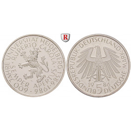 Bundesrepublik Deutschland, 5 DM 1986, Uni Heidelberg, D, PP, J. 439