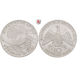 Bundesrepublik Deutschland, 10 DM 1972, Verschlungene Arme, D, vz, J. 402