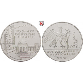 Bundesrepublik Deutschland, 10 DM 2000, 10 Jahre Deutsche Einheit, D, bfr., J. 477