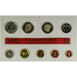Bundesrepublik Deutschland, Kursmünzensatz 1972, D, PP