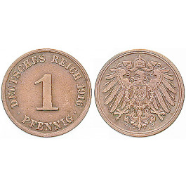 Deutsches Kaiserreich, 1 Pfennig 1910, F, ss, J. 10