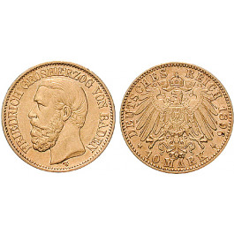 Deutsches Kaiserreich, Baden, Friedrich I., 10 Mark 1896, G, ss, J. 188