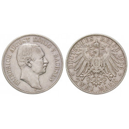 Deutsches Kaiserreich, Sachsen, Friedrich August III., 2 Mark 1906, E, ss, J. 134