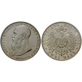 Deutsches Kaiserreich, Sachsen-Meiningen, Georg II., 2 Mark 1915, auf den Tod, D, vz-st, J. 154