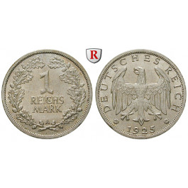 Weimarer Republik, 1 Reichsmark 1925, A, vz-st, J. 319