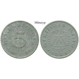 Alliierte Besatzung, 5 Reichspfennig 1947, D, f.st, J. 374
