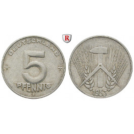 DDR, 5 Pfennig 1953, A, st, J. 1506