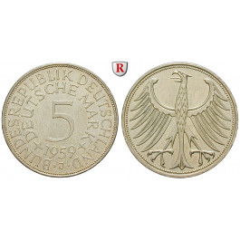 Bundesrepublik Deutschland, 5 DM 1959, J, vz/vz-st, J. 387