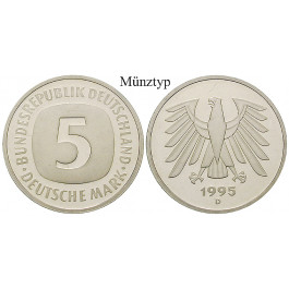 Bundesrepublik Deutschland, 5 DM 1995, A, PP, J. 415