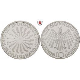 Bundesrepublik Deutschland, 10 DM 1972, Spirale Deutschland, F, vz, J. 401a