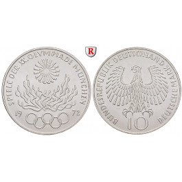 Bundesrepublik Deutschland, 10 DM 1972, Feuer, G, vz, J. 405