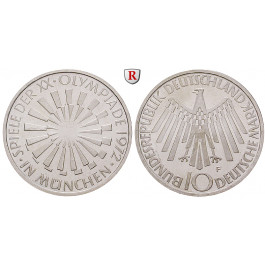 Bundesrepublik Deutschland, 10 DM 1972, Spirale München, J, PP, J. 401b