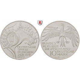 Bundesrepublik Deutschland, 10 DM 1972, Zeltdach, G, PP, J. 404