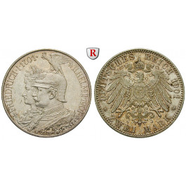 Deutsches Kaiserreich, Preussen, Wilhelm II., 2 Mark 1901, 200 Jahre Königreich, A, vz/vz-st, J. 105