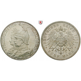 Deutsches Kaiserreich, Preussen, Wilhelm II., 5 Mark 1901, 200 Jahre Königreich, A, vz/st, J. 106
