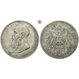 Deutsches Kaiserreich, Sachsen-Meiningen, Georg II., 5 Mark 1902, kurzer Bart, D, ss-vz, J. 153b