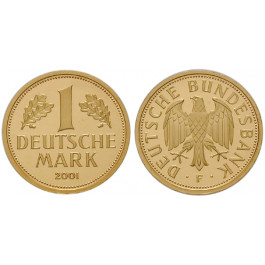 Bundesrepublik Deutschland, 1 DM 2001, Goldmark, A, 11,99 g fein, st, J. 481