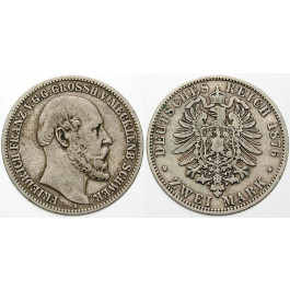 Deutsches Kaiserreich, Mecklenburg-Schwerin, Friedrich Franz II., 2 Mark 1876, A, ss, J. 84