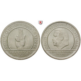 Weimarer Republik, 5 Reichsmark 1929, Verfassung, A, vz, J. 341