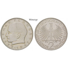 Bundesrepublik Deutschland, 2 DM 1969, Planck, D, vz-st, J. 392